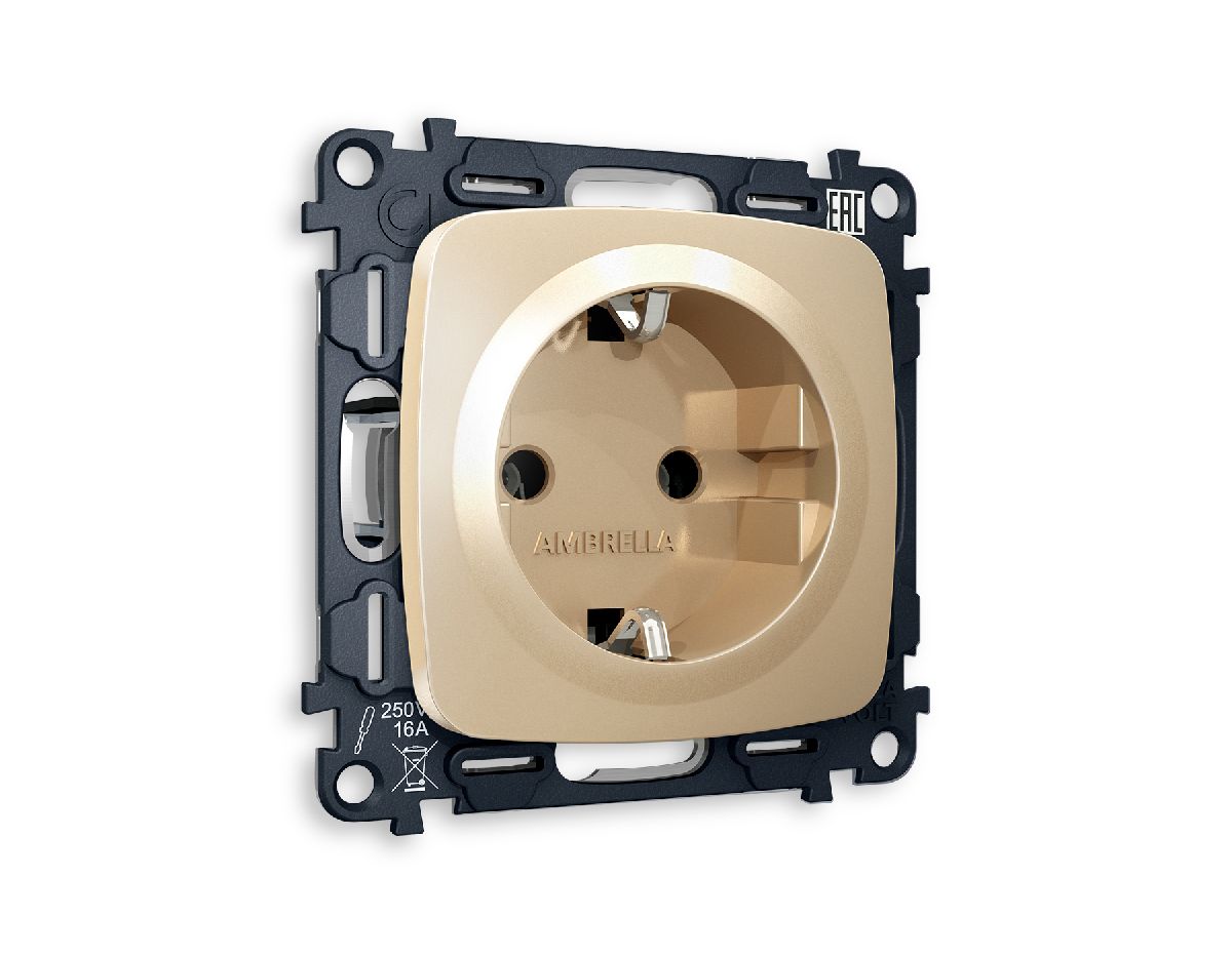 Комплект механизма розетки с/з на винтовых зажимах Ambrella Volt Omega MO606010 в #REGION_NAME_DECLINE_PP#