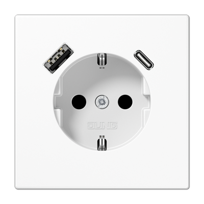 Розетка 2K+З USB Typ AC Jung LS1520-15CAWW в Санкт-Петербурге