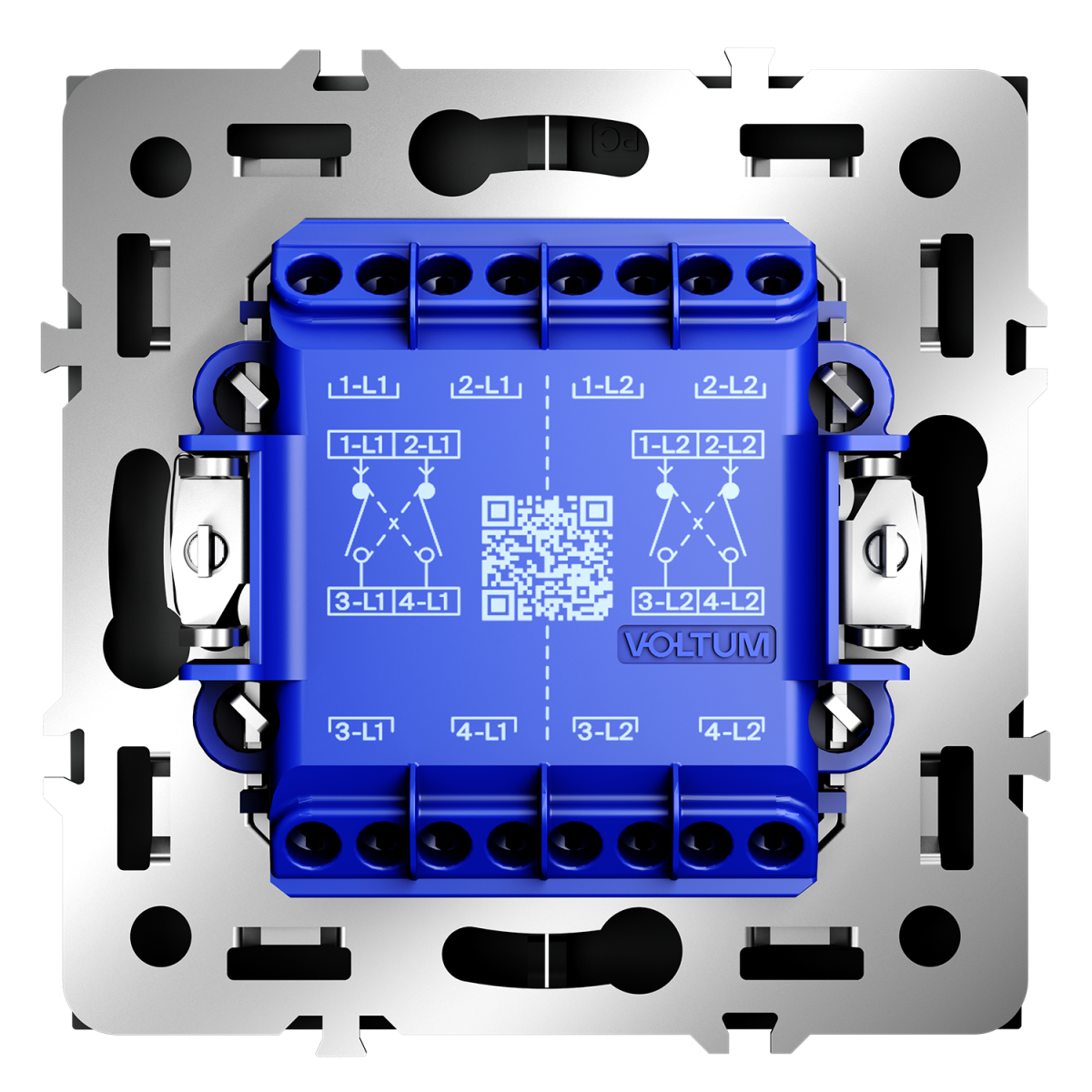 Перекрестный переключатель встраиваемый Voltum S70 двухклавишный 10А, (черный матовый) VLS020508 в Санкт-Петербурге
