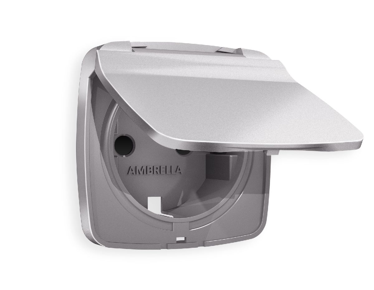 Лицевая панель для розетки с/з со шторками и крышкой Ambrella Volt Omega OP5080 в Санкт-Петербурге