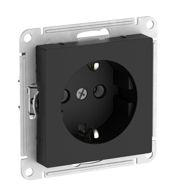 Розетка с заземлением, 16А, мех., быстрозажим. клем. Systeme Electric AtlasDesign Карбон ATN001043S в #REGION_NAME_DECLINE_PP#