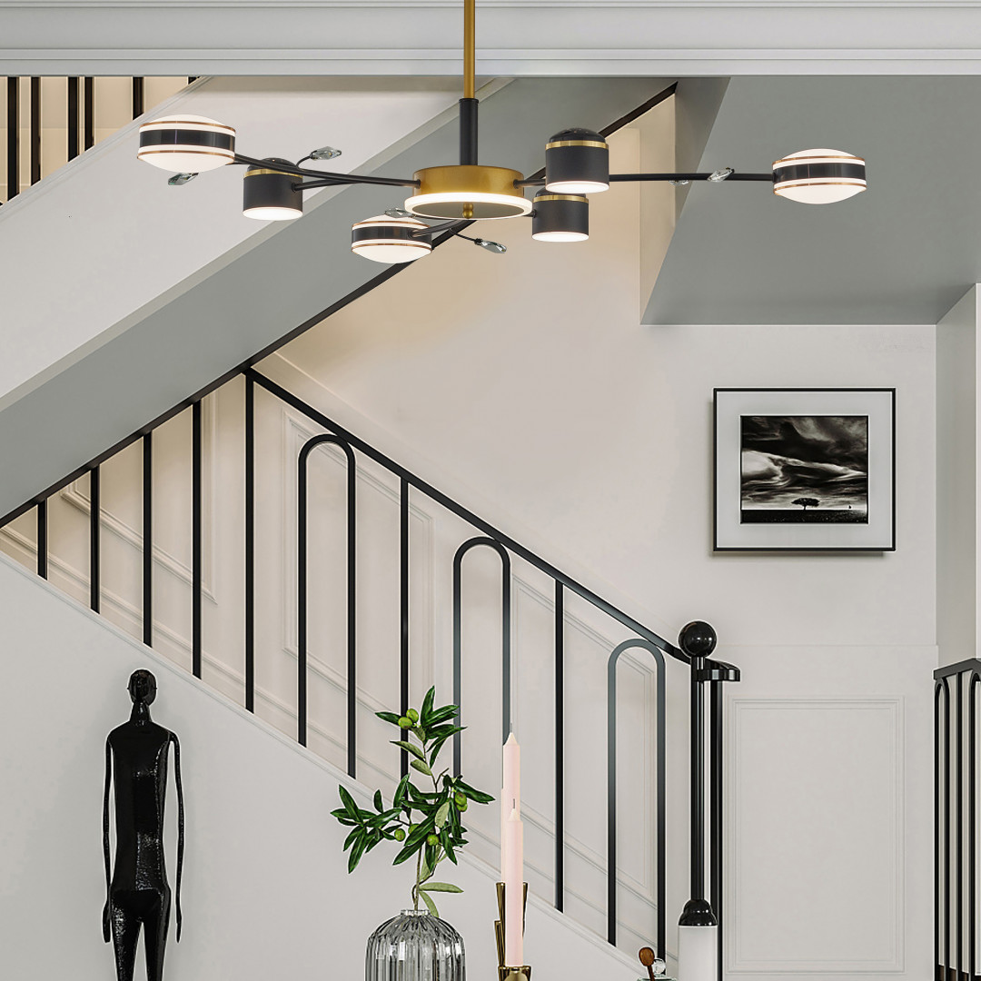 Люстра на штанге Arte Milano Ferrara 276240/6+1 BK/GD в #REGION_NAME_DECLINE_PP#