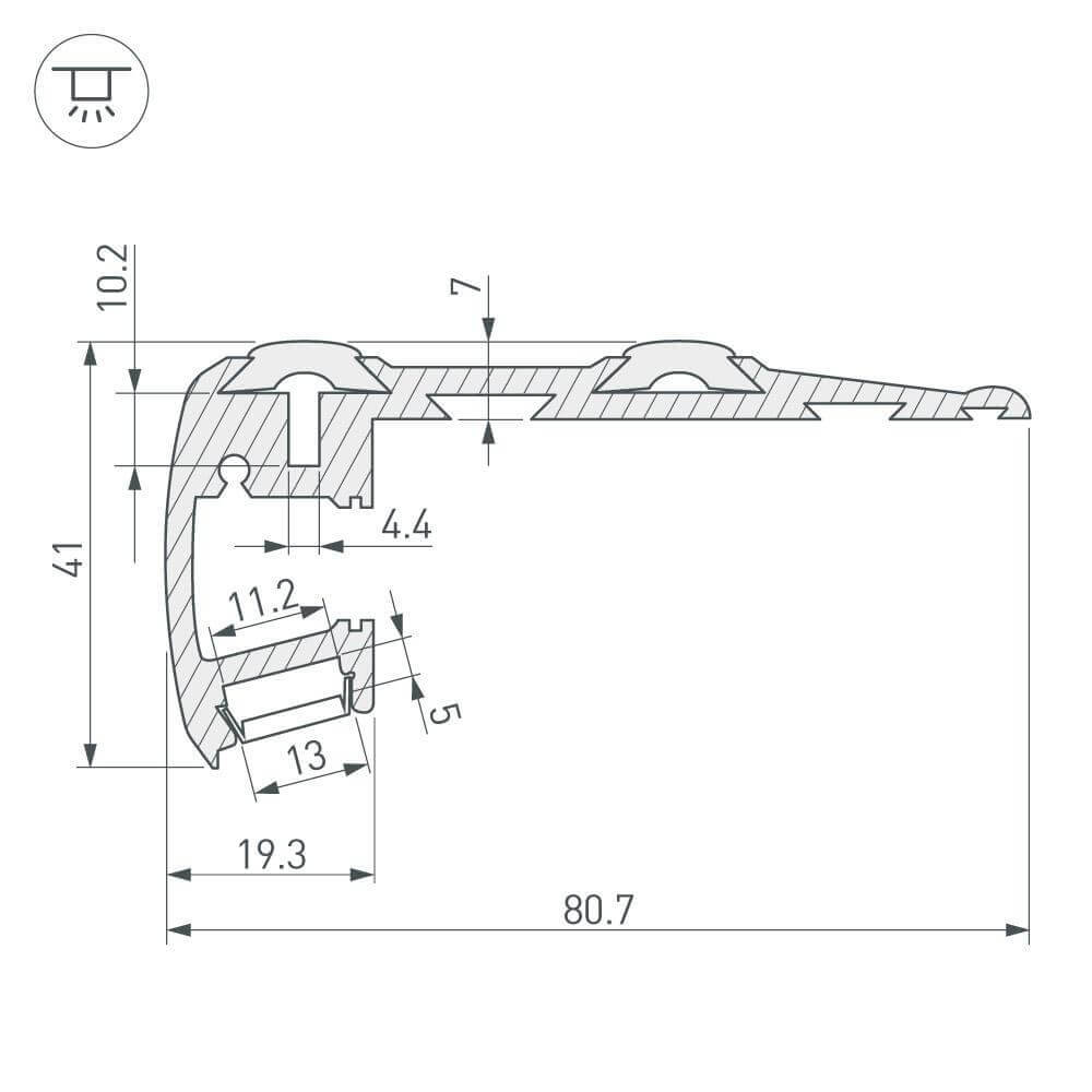 Профиль Arlight STEP-2000 BLACK 018507 в Санкт-Петербурге