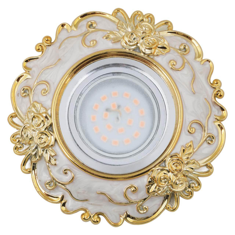Встраиваемый светильник Fametto Arno DLS-A105 GU5.3 Chrome/Beige+Gold в Санкт-Петербурге
