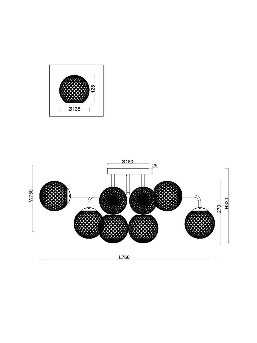 Потолочная люстра Freya Navel FR8016PL-08BBS в #REGION_NAME_DECLINE_PP#