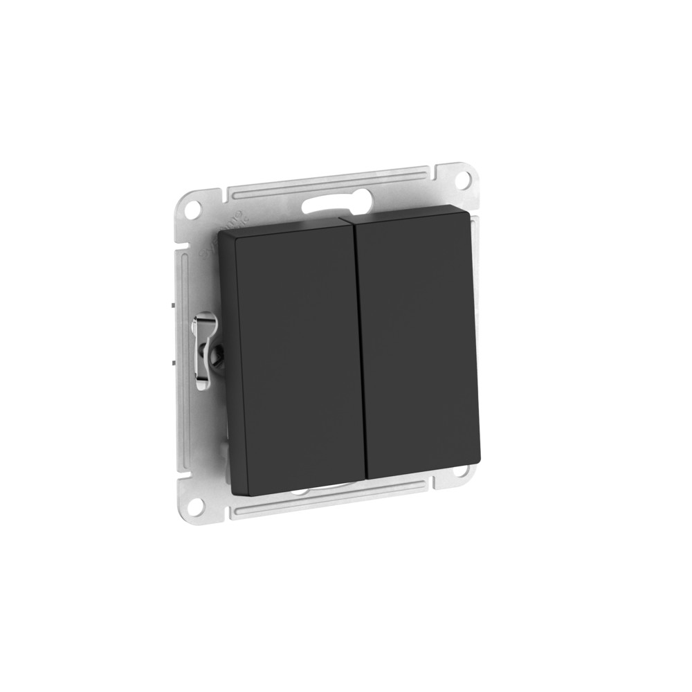 Выключатель 2-клавишный, сх.5, 10АХ, мех., быстрозажим. клем. Systeme Electric AtlasDesign Карбон ATN001051S в #REGION_NAME_DECLINE_PP#