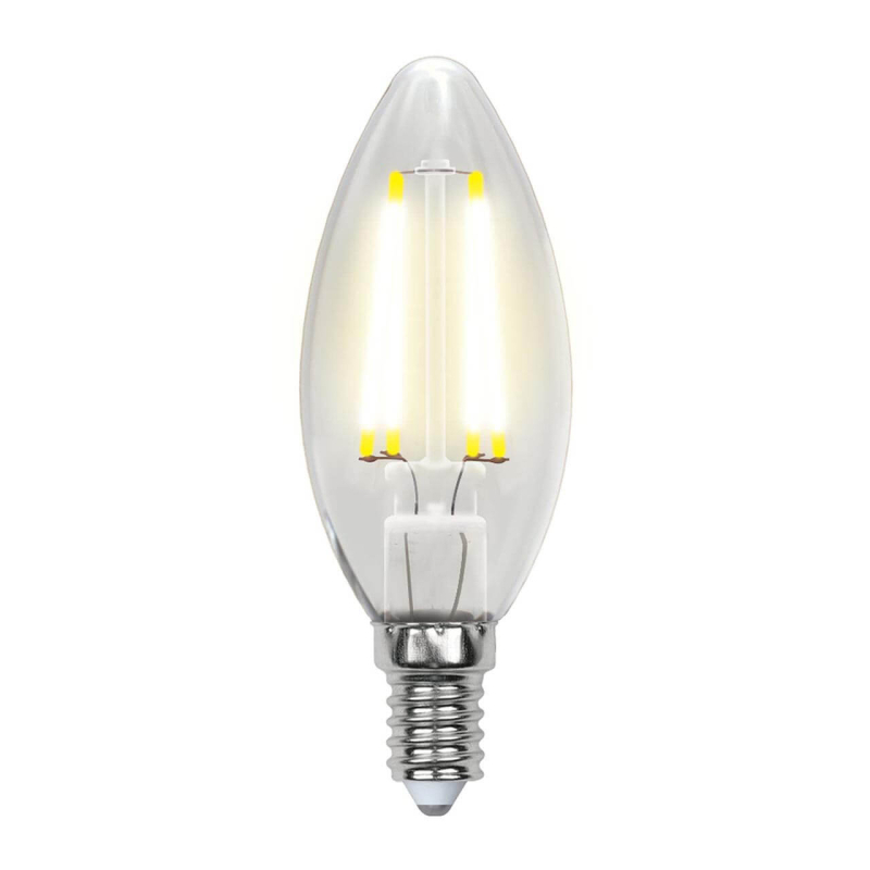 Лампа светодиодная филаментная (UL-00003250) Uniel E14 7,5W 3000K прозрачная LED-G45-7,5W/WW/E14/CL GLA01TR в Санкт-Петербурге