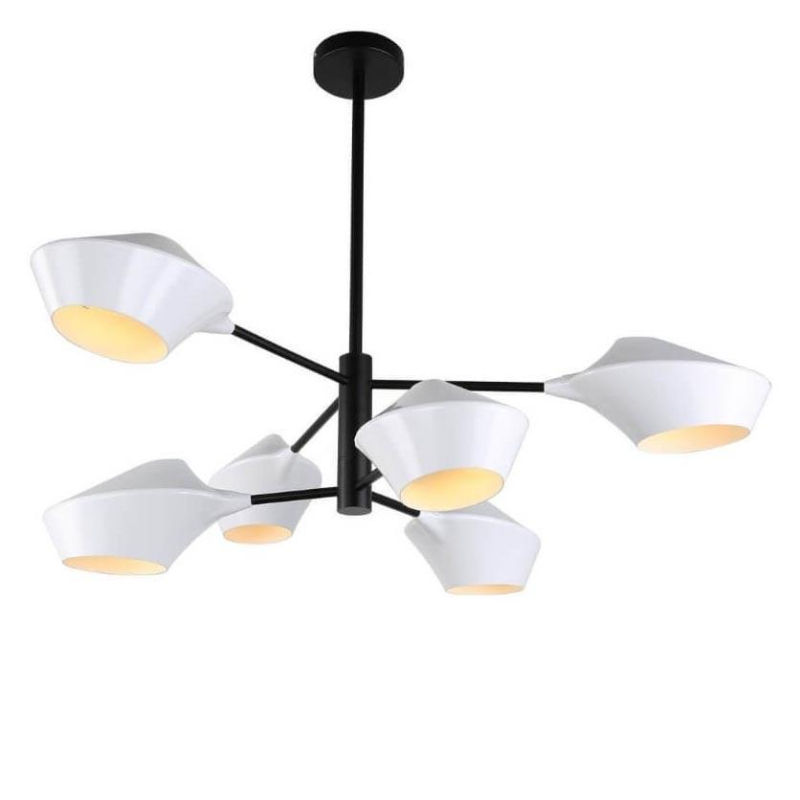 Подвесная люстра Lumina Deco Romina LDP 6037-6 WT+BK в #REGION_NAME_DECLINE_PP#