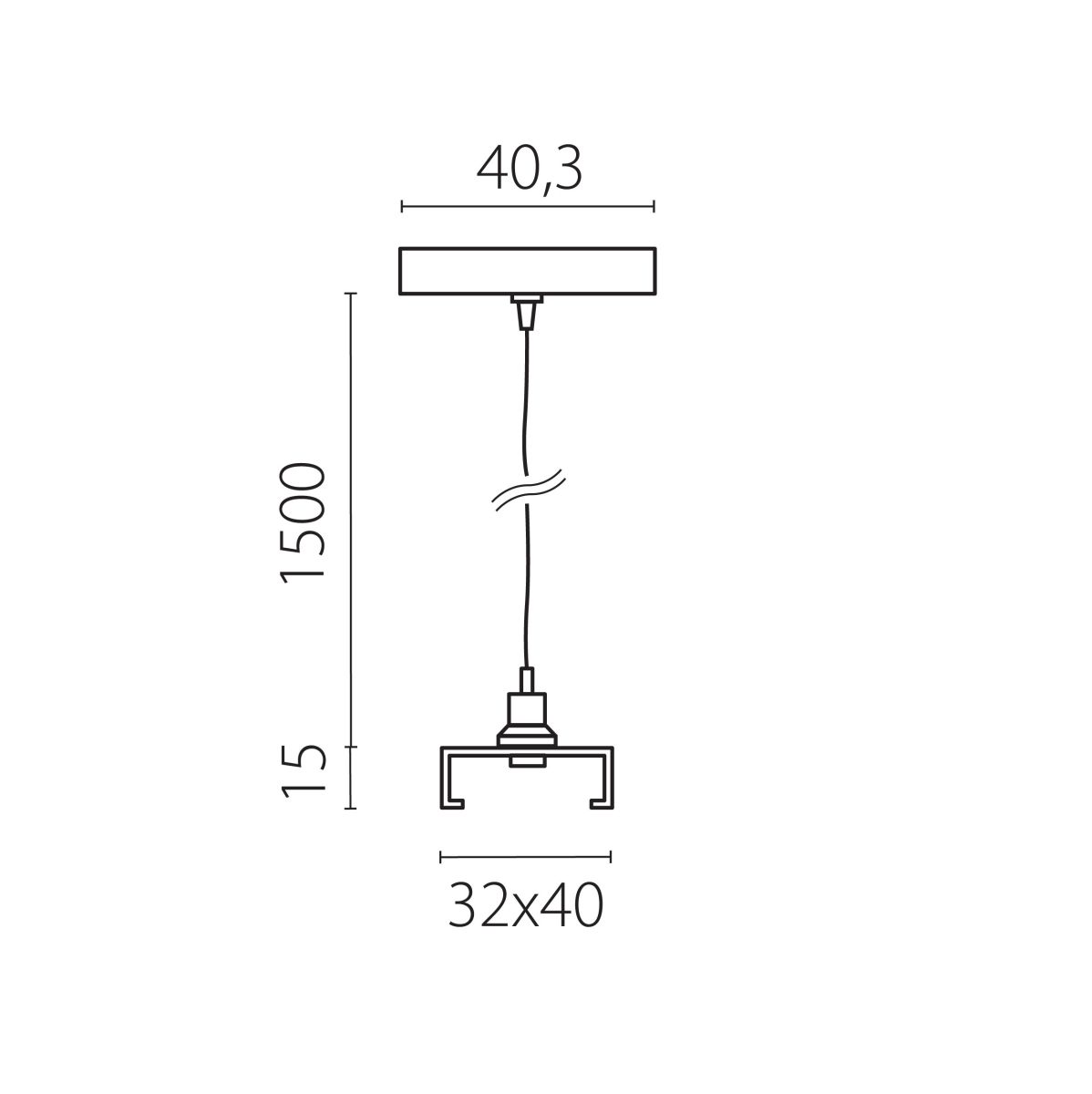 Подвес стандартный тип D треку 5040xx-(F)/(R) 1,5 м Lightstar Quattro 504177-FR1 в Санкт-Петербурге