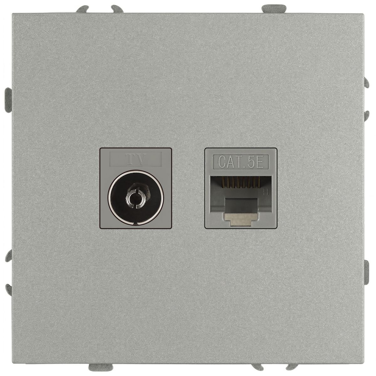 Розетка Эра Galaxy 15-3110-03 комбинированная RJ45+TV IP20 алюминий Б0070780 в Санкт-Петербурге