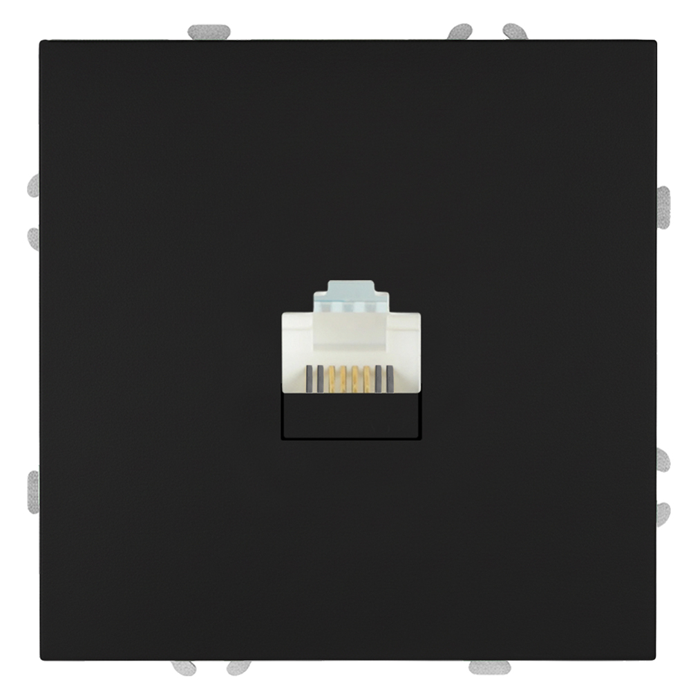 Розетка телефонная 1-местная RJ11 (механизм) Stekker Эмили RST00-5121-05 черный уголь soft touch 50831 в Санкт-Петербурге