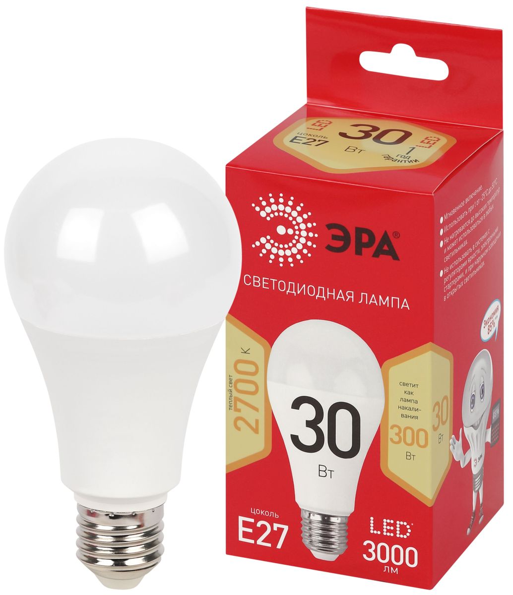 Лампа светодиодная Эра RED LINE LED A70-30W-827-E27 R 30Вт груша Б0069970 в Санкт-Петербурге