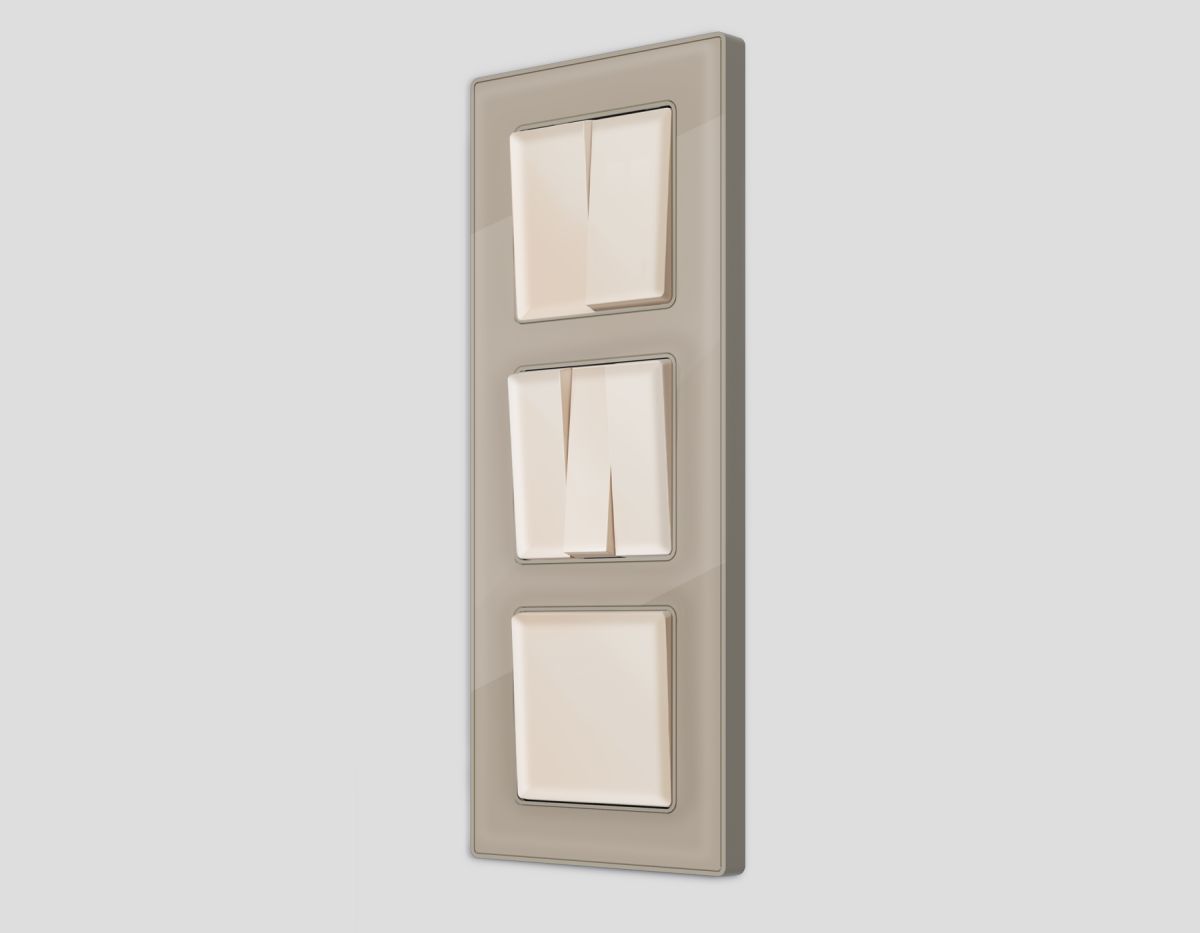Комплект механизма 2-клавишного перекрестного выключателя 10A-250V Alfa Бежевый матовый Quant Ambrella Volt MA323030 (AP3230, VM125) в #REGION_NAME_DECLINE_PP#