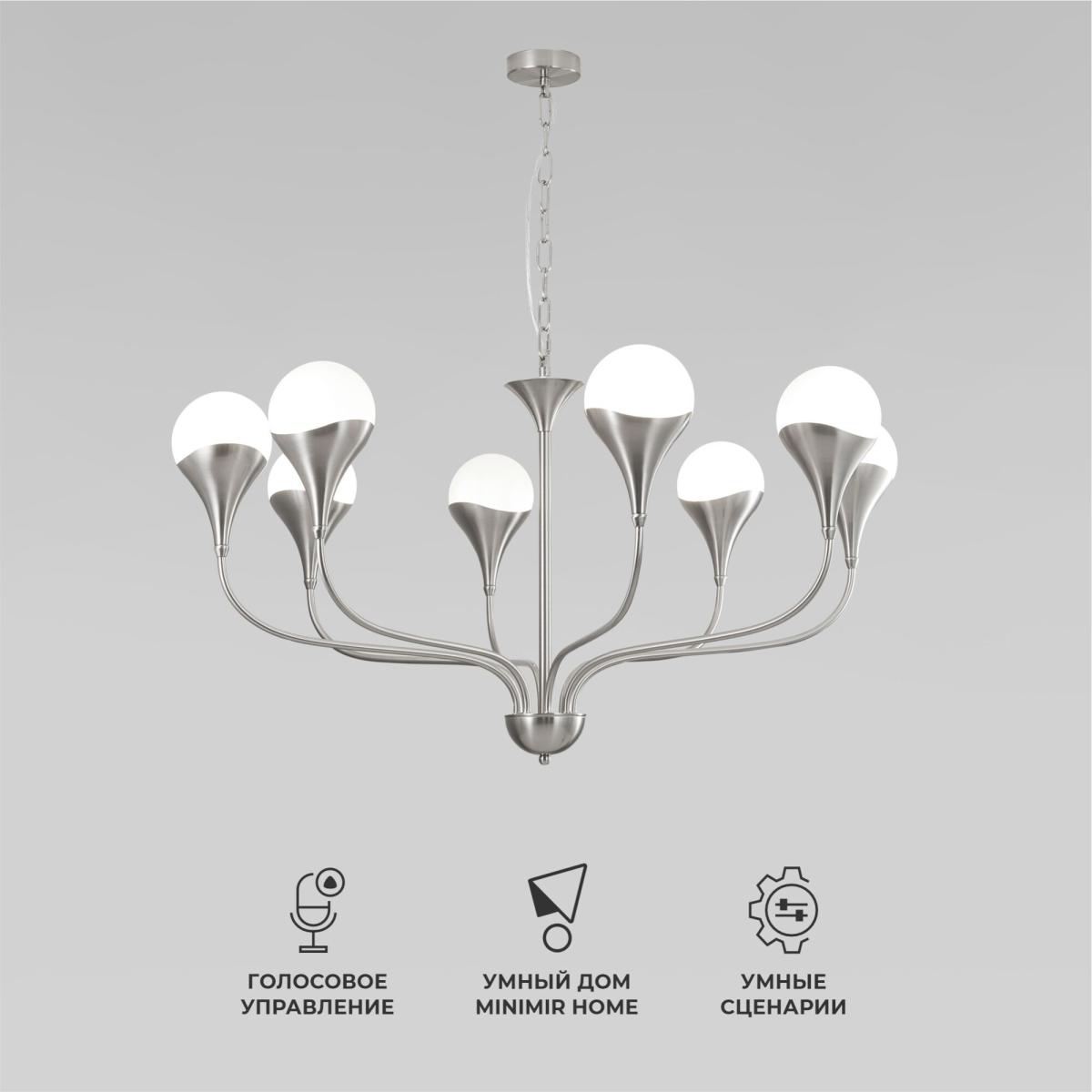 Подвесная люстра Eurosvet 60169/8 никель Smart a068277 в #REGION_NAME_DECLINE_PP#