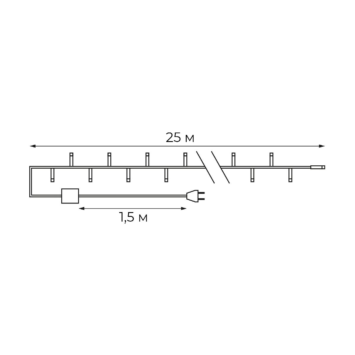 Гирлянда Нить Uniel ULD-S2500-225/STК WHITE IP20 UL-00012076 в Санкт-Петербурге