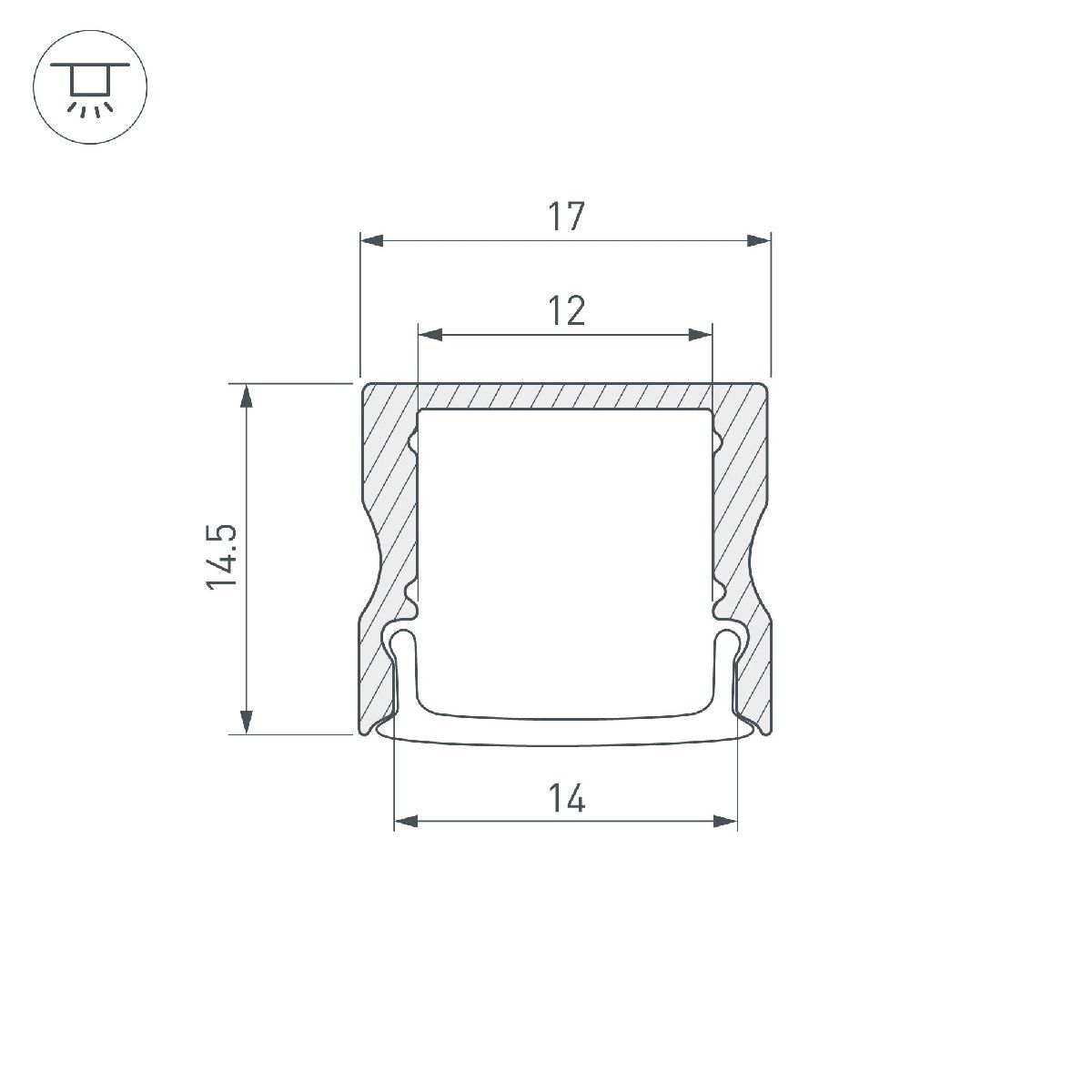 Алюминиевый профиль Arlight LINE-1715-2000 ANOD BLACK 044275 в Санкт-Петербурге