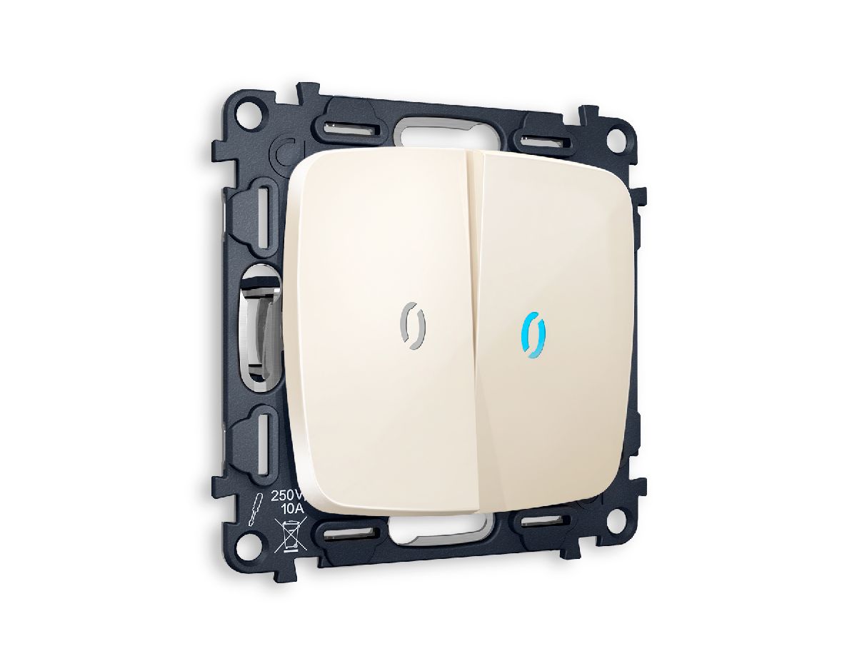 Комплект механизма 2-кл выключателя с подсветкой Ambrella Volt Omega MO304020 в Санкт-Петербурге