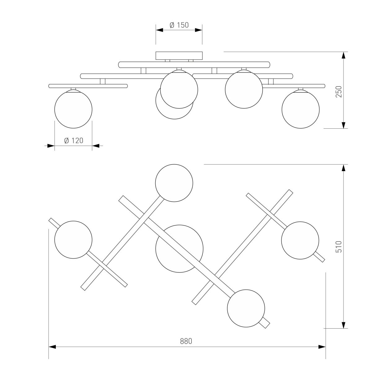 Потолочный светильник Eurosvet Liana 502001/5 латунь a072099 в Санкт-Петербурге