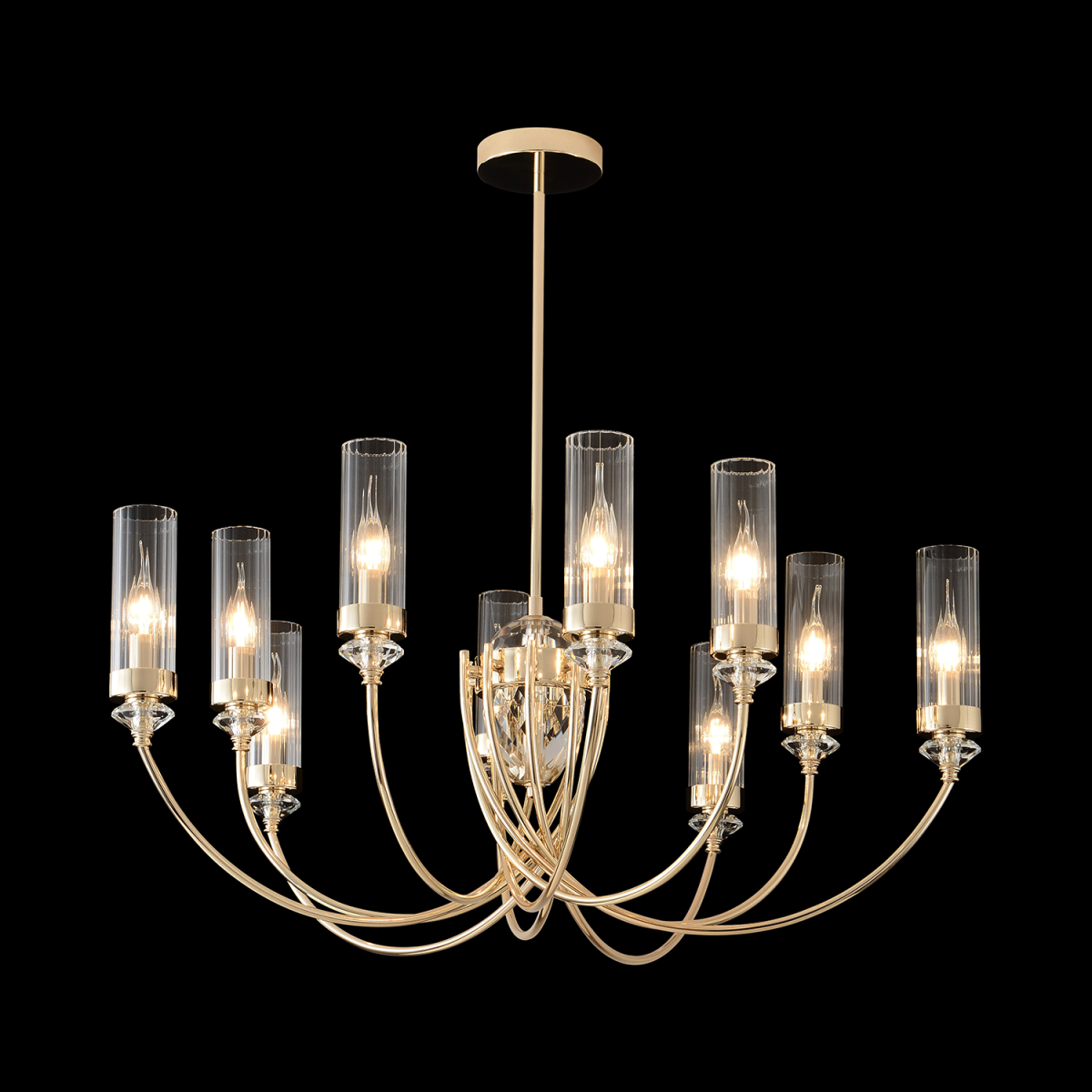 Люстра на штанге Crystal Lux SECRET SP10 GOLD в Санкт-Петербурге