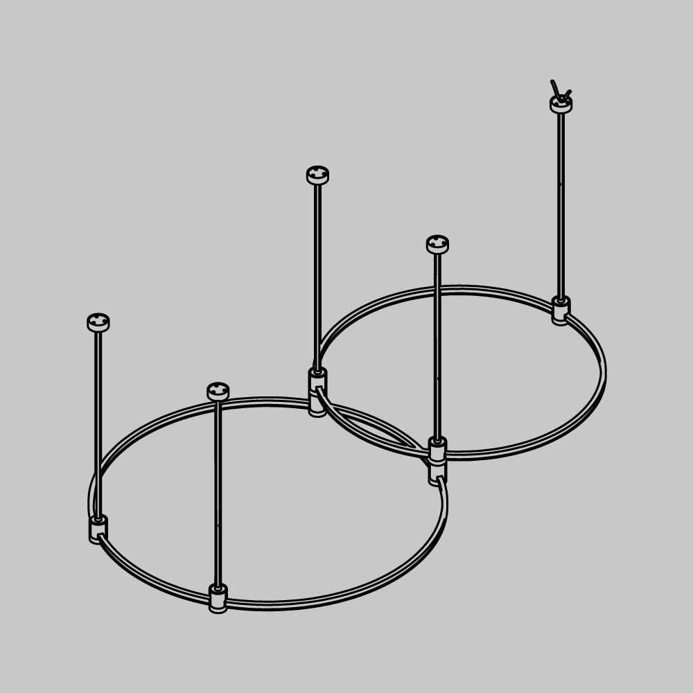 Основание Medium круглое двухуровневое на жестких подвесах для трековых светильников Maytoni Technical Flarity TFC-Flar-M01-BS в #REGION_NAME_DECLINE_PP#