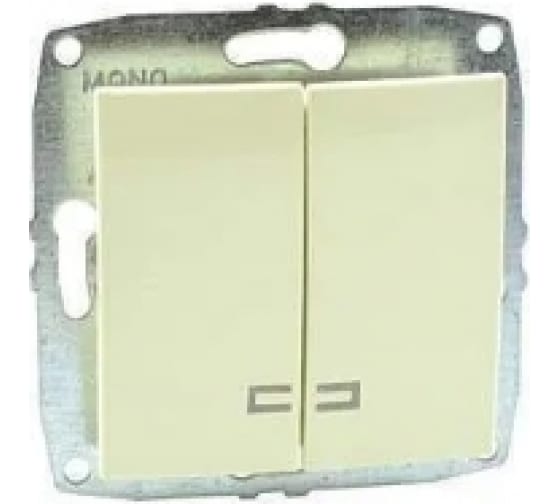 Выключатель двухклавишный с подсветкой Mono Electric Despina-Larissa 10А 250В крем 500-001725-103 в Санкт-Петербурге