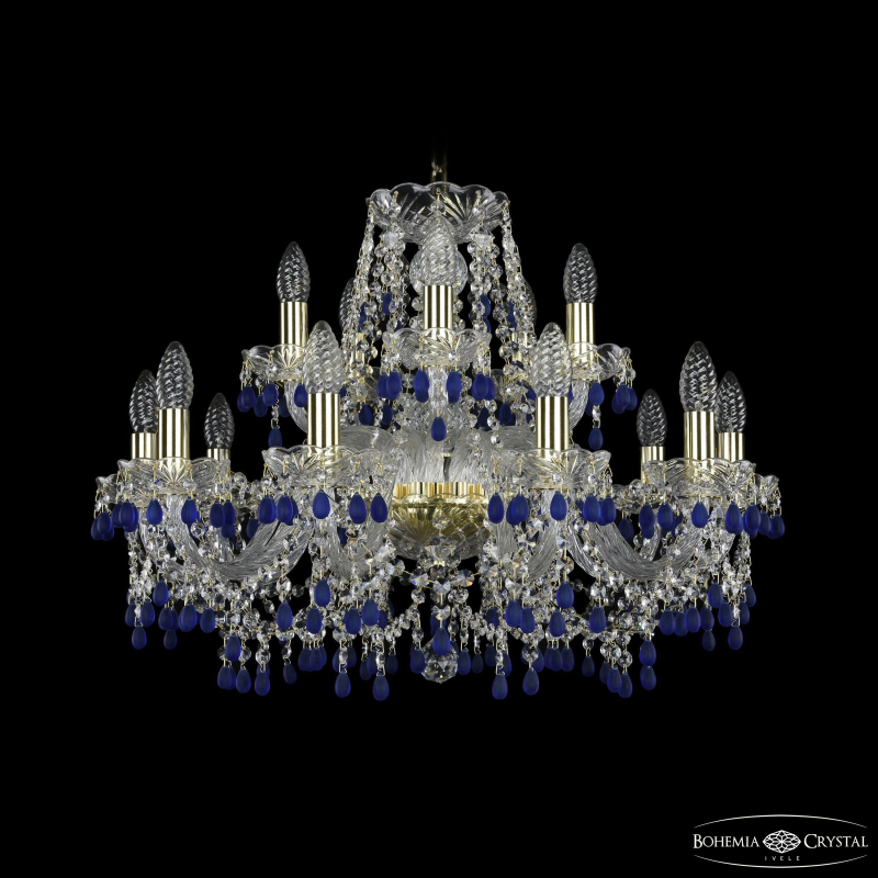 Подвесная люстра Bohemia Ivele Crystal 1410/10+5/240 G V3001 в Санкт-Петербурге