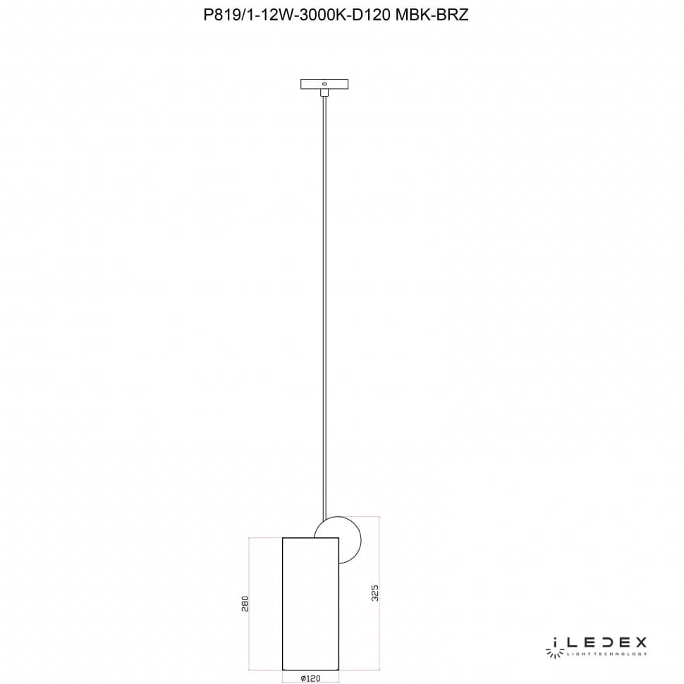 Подвесной светодиодный светильник iLedex Play P819/1-12W-3000K-D120 MBK-BRZ в Санкт-Петербурге