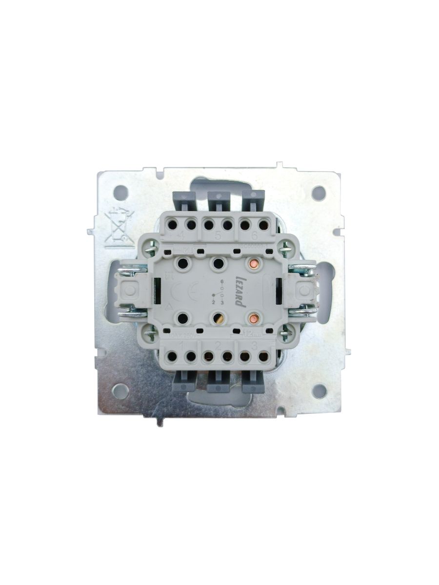 Выключатель проходной белый безвинтовой зажим/клемма Lezard Zima 704-0288-105QC в Санкт-Петербурге