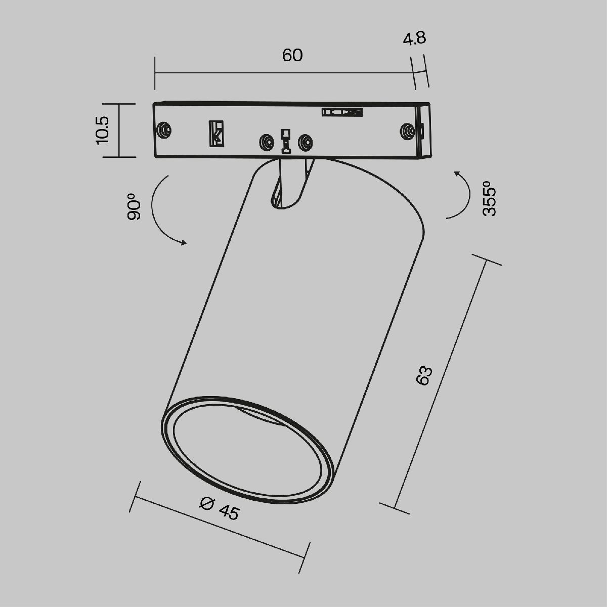 Трековый магнитный светильник Maytoni Focus Led TR187-1-9W3K-M-B в Санкт-Петербурге