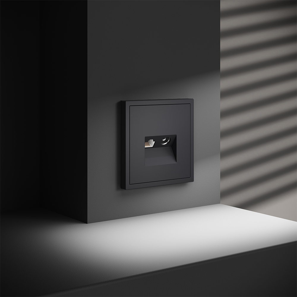 Розетка телевизионная встраиваемая Voltum S70 TV+RJ45 кат. 6, (графит) VLS060707 в #REGION_NAME_DECLINE_PP#