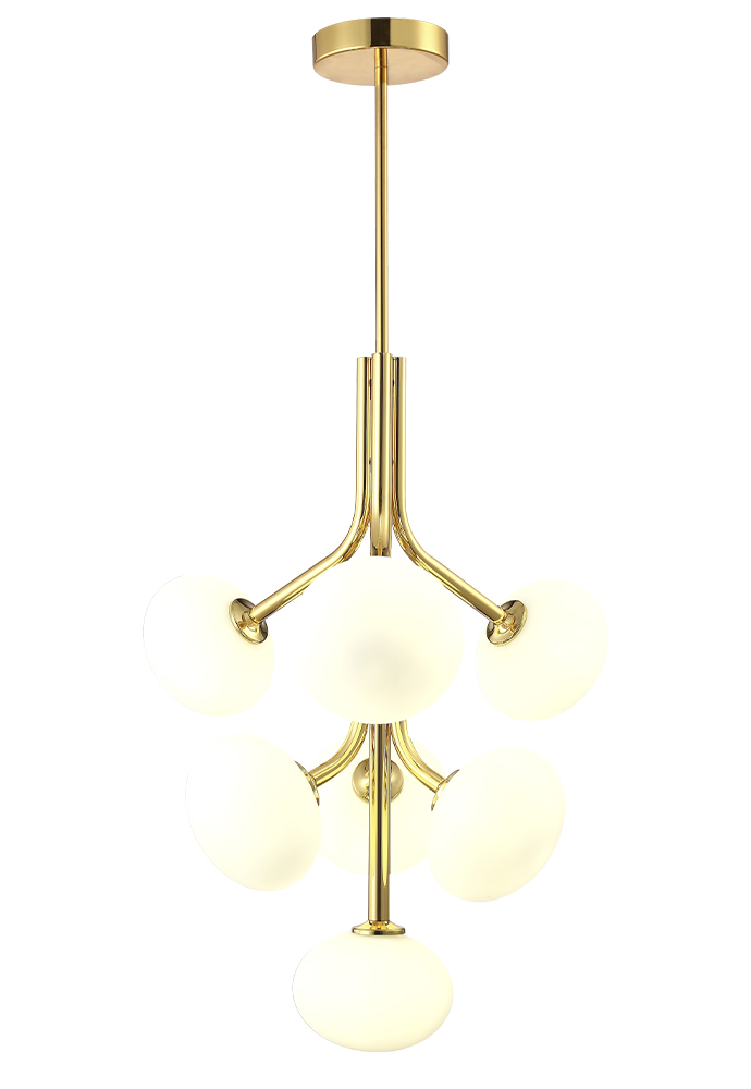 Люстра на штанге Crystal Lux ALICIA SP7 GOLD/WHITE в Санкт-Петербурге