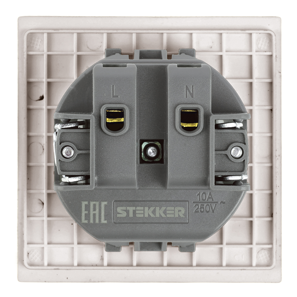 Розетка 1-местная с защитной шторкой (механизм) Stekker б/з Мия 250В 16А RST16-3109-08 пудровый жемчуг 50483 в #REGION_NAME_DECLINE_PP#