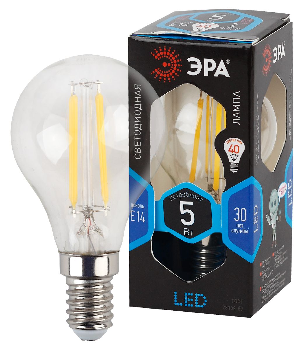 Лампа светодиодная Эра E14 5W 4000K F-LED P45-5W-840-E14 Б0019007 в Санкт-Петербурге