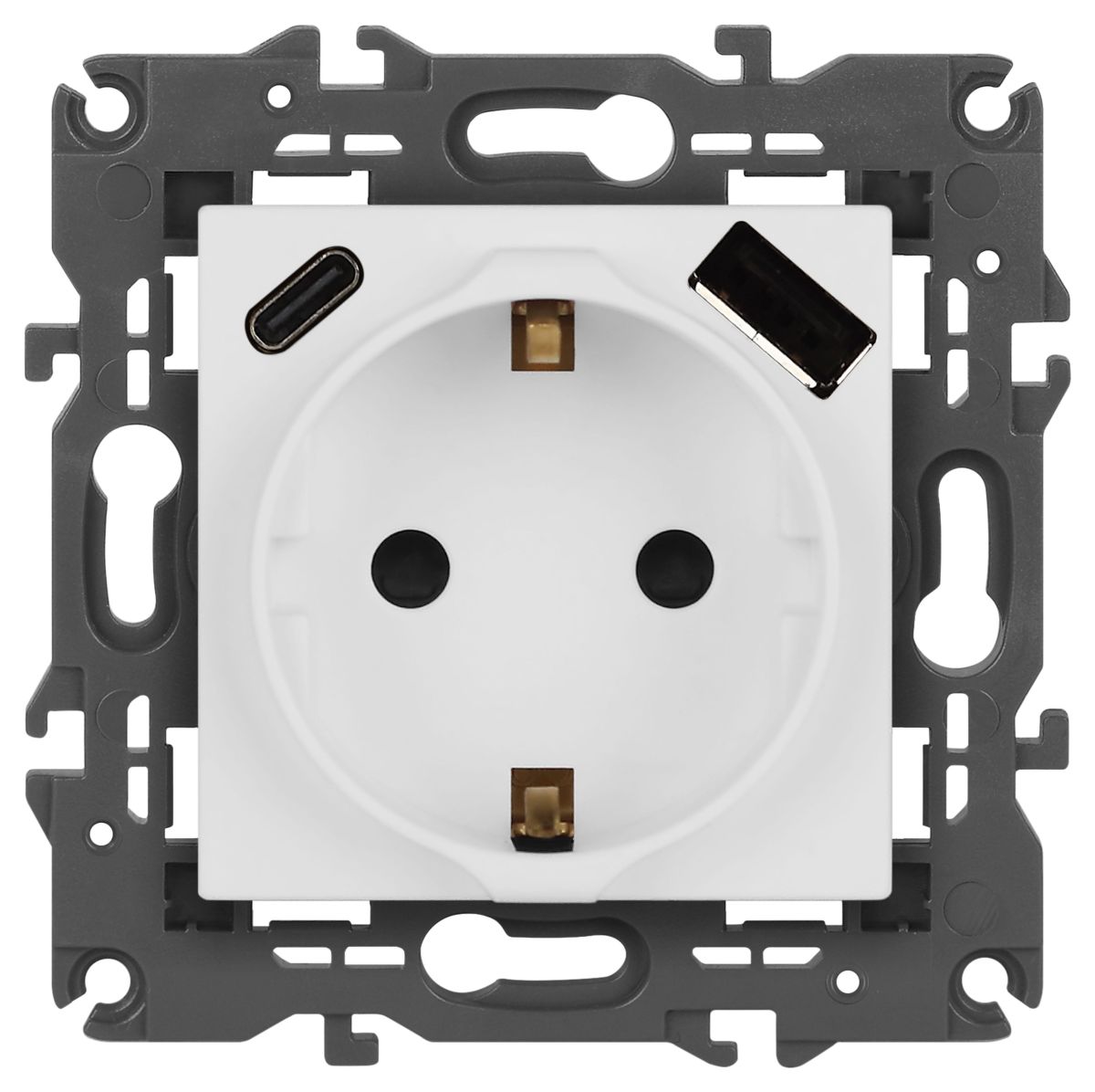 Розетка со шторками с USB type-A+C Эра Elegance 14-4108-01М Б0067710 в Санкт-Петербурге