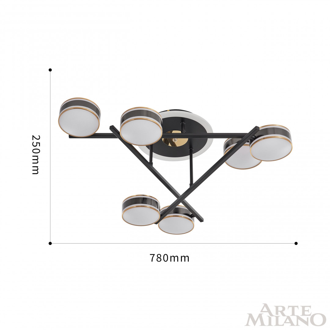 Потолочная светильник Arte Milano Ferrara 278599/6 BK в #REGION_NAME_DECLINE_PP#