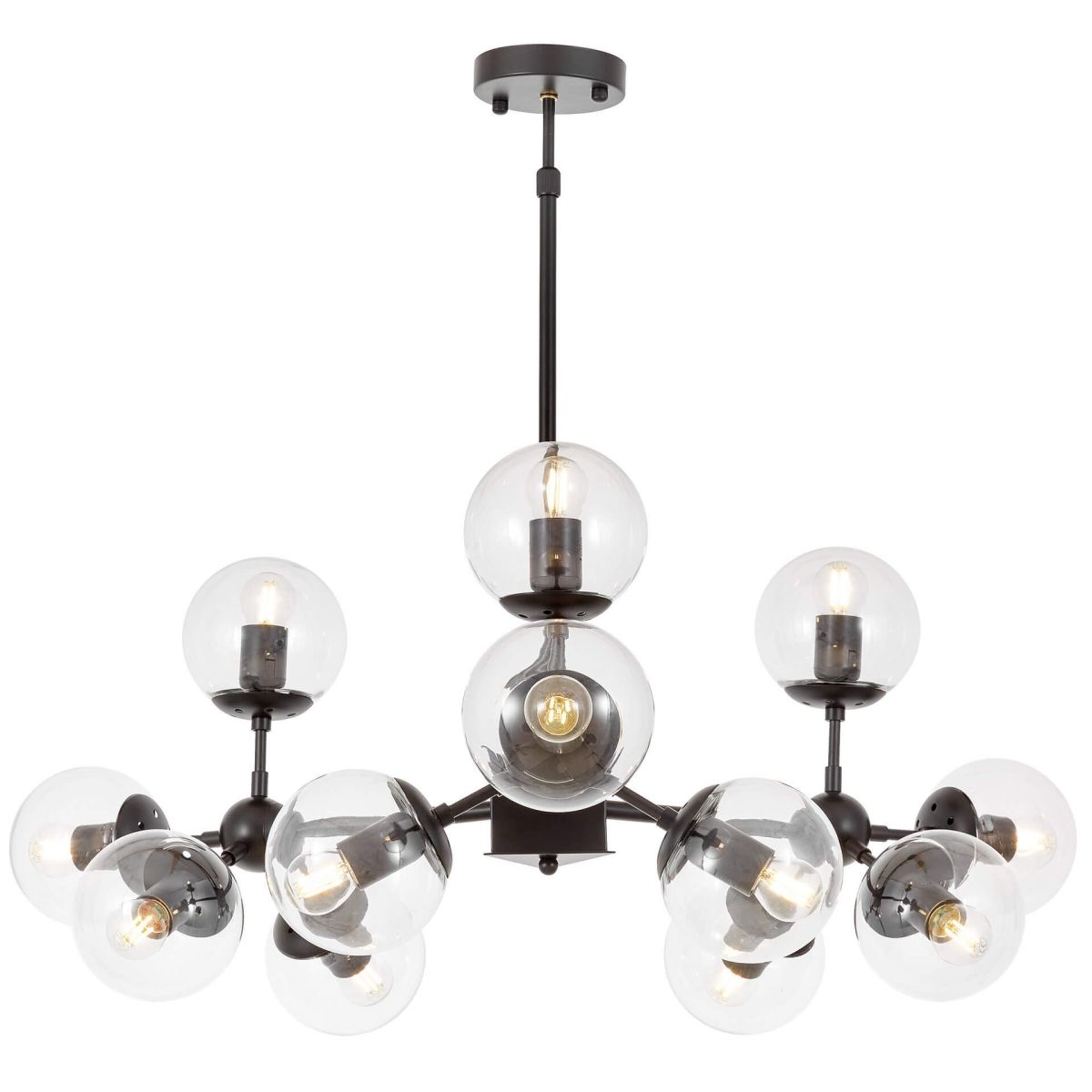 Люстра на штанге Lumina Deco Zodiak LDP 160-12 BK+PR в #REGION_NAME_DECLINE_PP#
