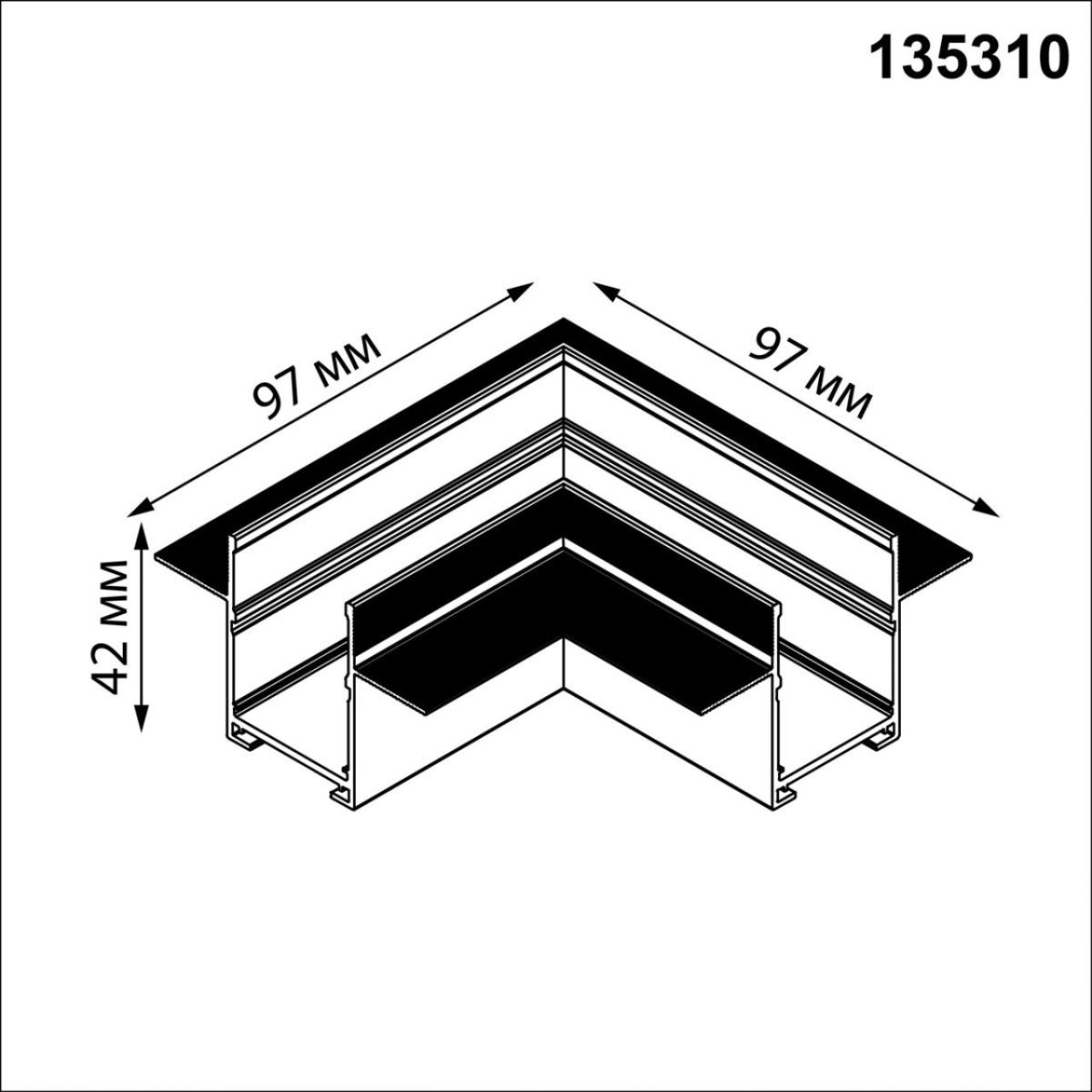 Соединитель угловой L для шинопровода встраиваемого в ГКЛ (135302-135303) Novotech Port Vector 135310 в #REGION_NAME_DECLINE_PP#