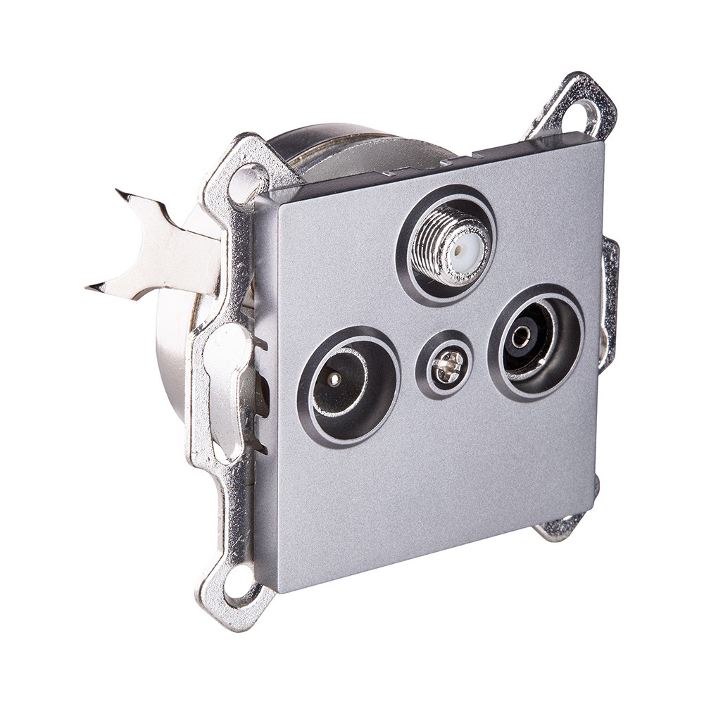 Розетка тройная TV (мама) + TV (папа) + спутниковая SAT, серый Kollinger REA-036GY для Aspekt, Eleganz, Reflex в #REGION_NAME_DECLINE_PP#