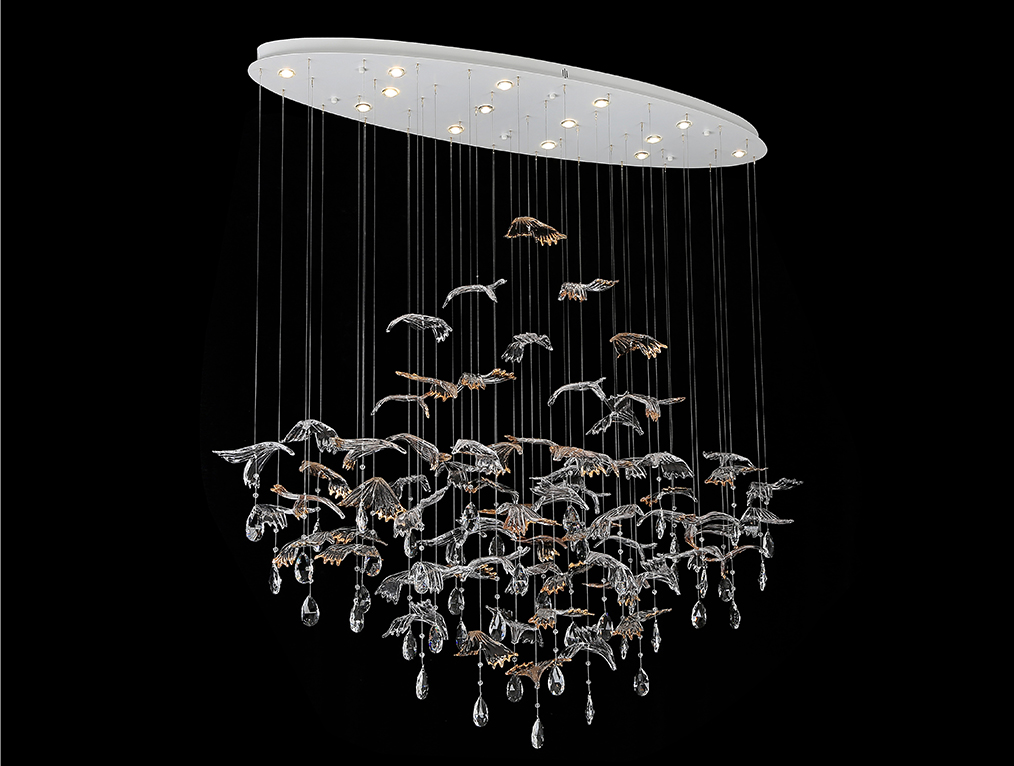 Подвесная люстра Newport 8220/140 С oval chrome, clear glass М0070752 в Санкт-Петербурге