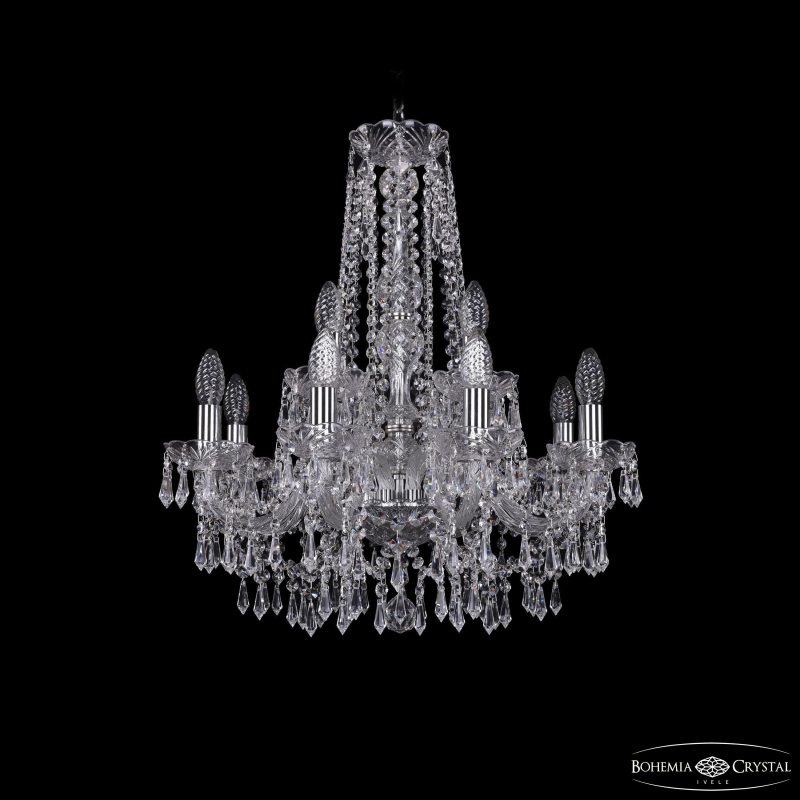 Подвесная люстра Bohemia Ivele Crystal 1403/8+4/195/h-60 Ni в Санкт-Петербурге