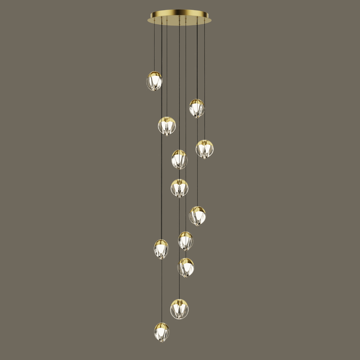 Каскадная люстра Delight Collection MD24001033-12A gold/clear в Санкт-Петербурге
