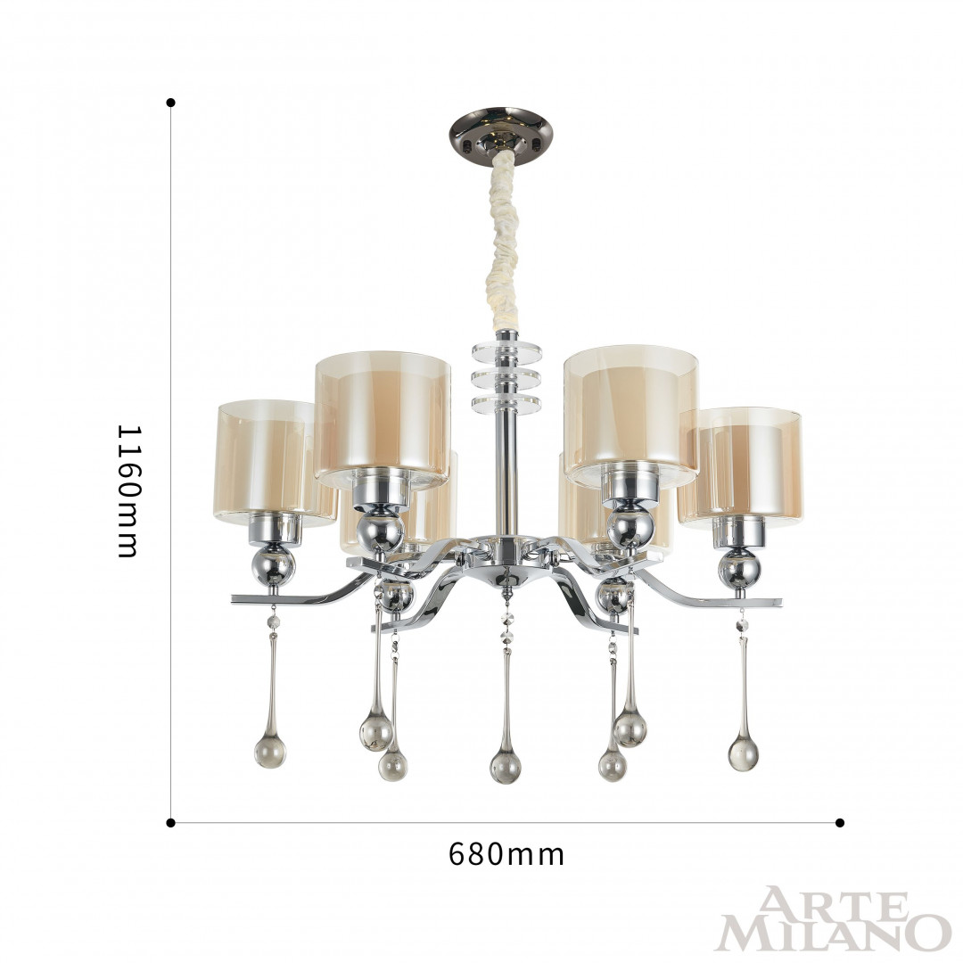 Потолочная люстра Arte Milano Neapolis 279207/6 Ni в #REGION_NAME_DECLINE_PP#