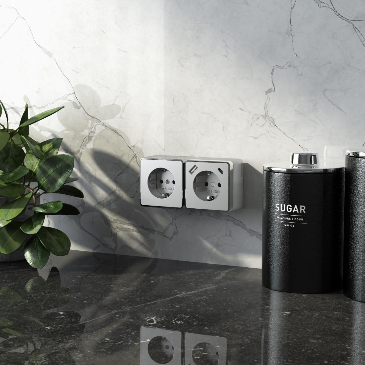 Розетка с заземлением, шторками и USB тип A+C Werkel Gallant W5071706 4690389179624 a057701 в Санкт-Петербурге