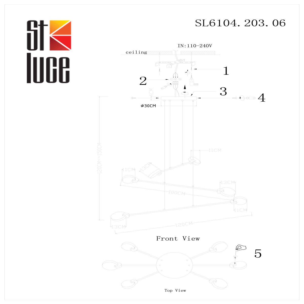 Подвесная люстра ST Luce Montecelio SL6104.203.06 в Санкт-Петербурге