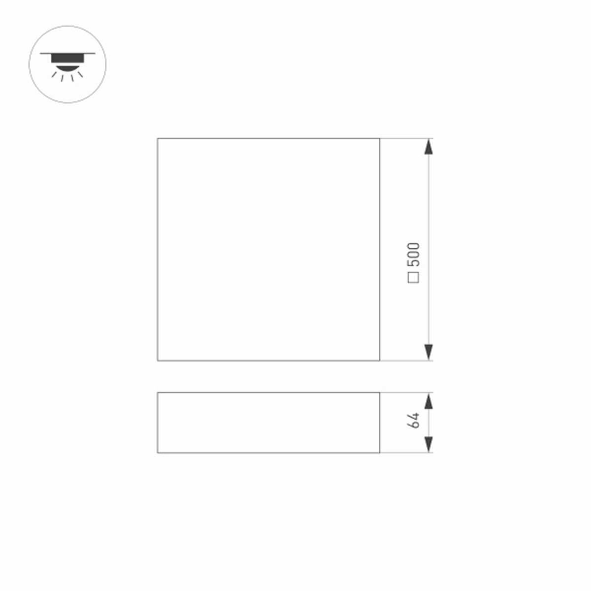 Потолочный светильник Arlight SP-Quadro-S500x500-50W Warm3000 034802 в Санкт-Петербурге