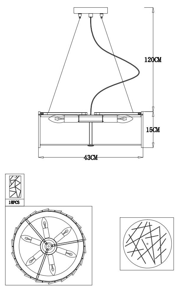 Подвесной светильник Arte Lamp Galatea A1222SP-6CC в Санкт-Петербурге