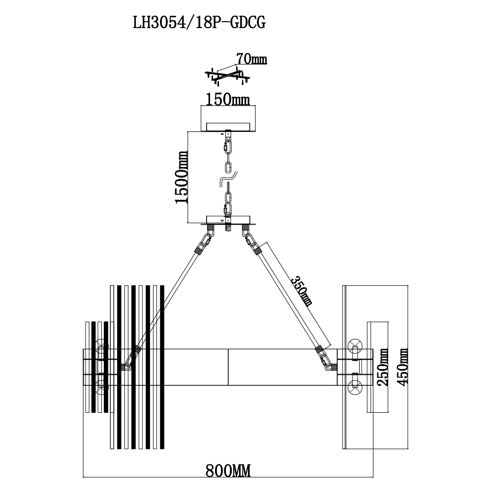 Подвесная люстра Lumien Hall Флоридия LH3054/18P-GDCG в Санкт-Петербурге