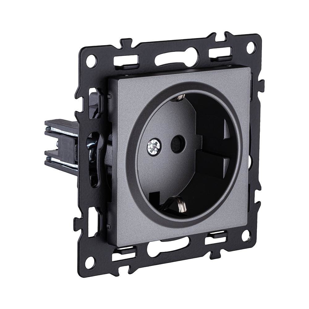 Розетка штепсельная SCHUKO 16A/250 В, серый Kollinger Asthetik AS-014GY в #REGION_NAME_DECLINE_PP#