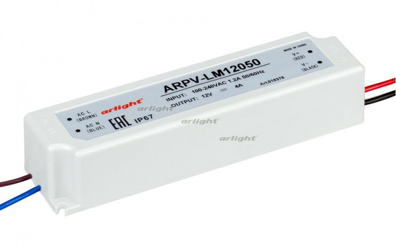 Блок питания Arlight ARPV-LV12050-A (12V, 4.0A, 48W) 018379 в Санкт-Петербурге