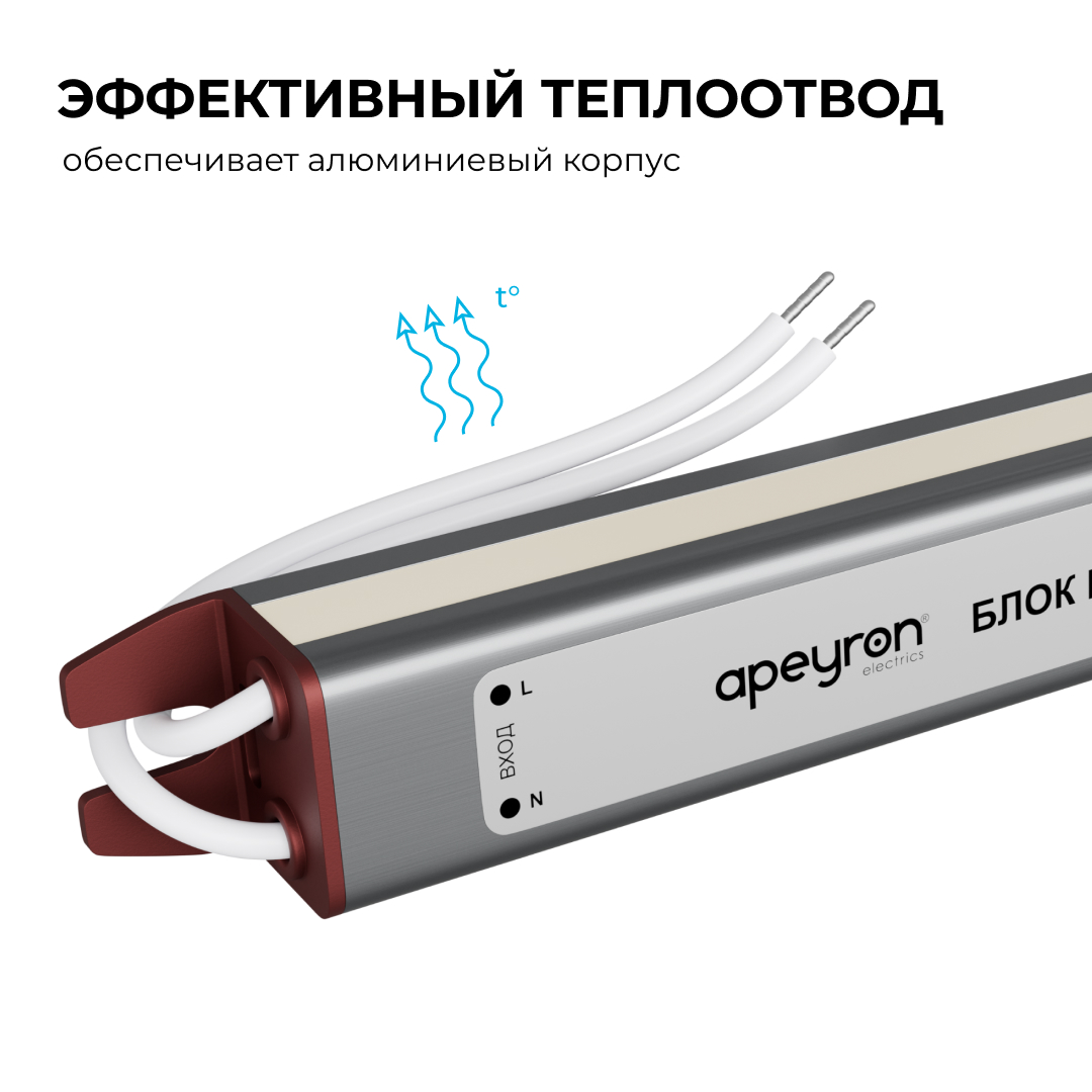 Блок питания Apeyron 24В, 24Вт, 200-264В, 1А, IP67 03-186 в Санкт-Петербурге